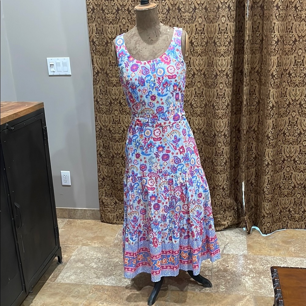 Talbots Pink and Blue Scoop Neck Sundress